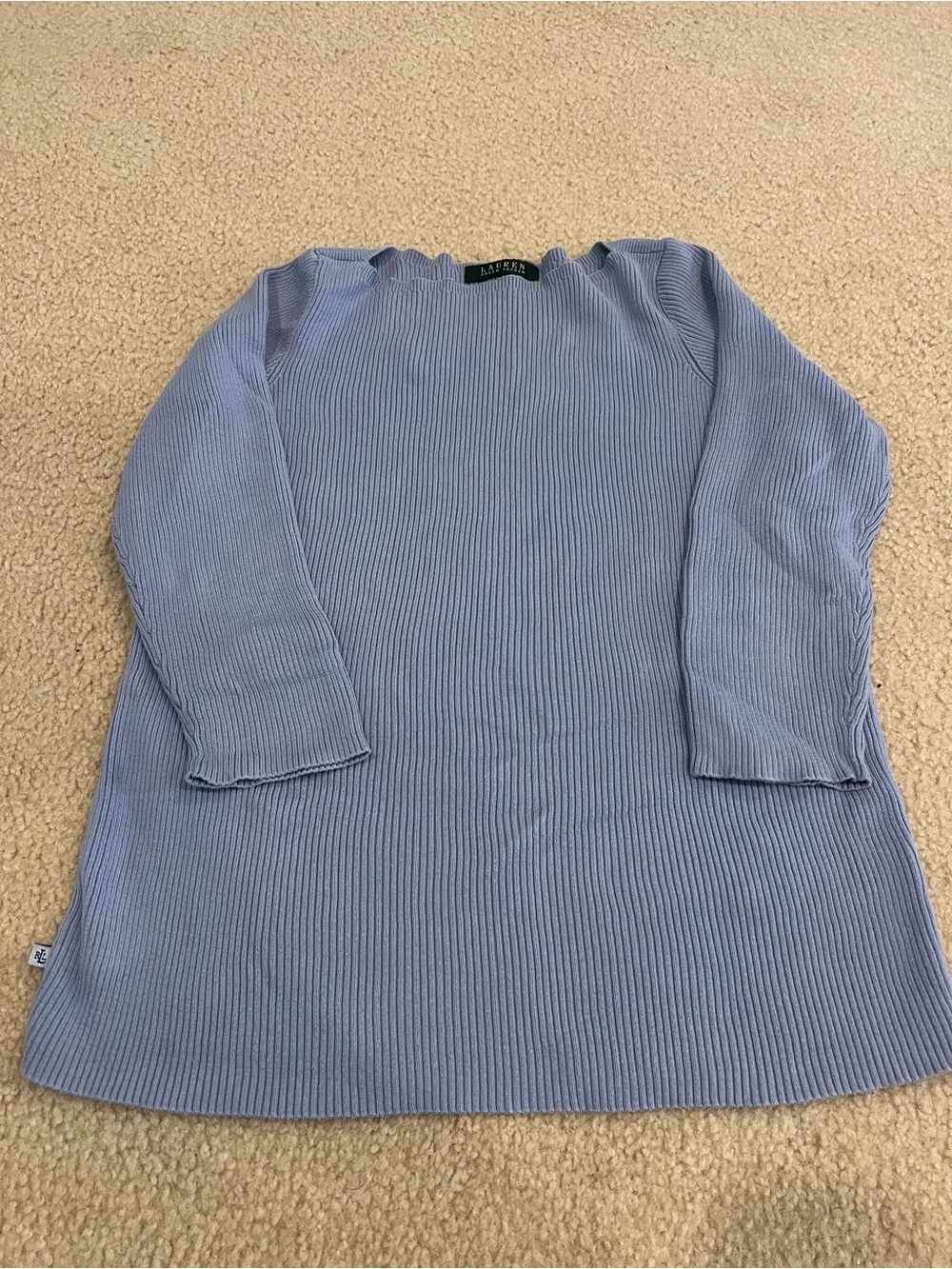 Ralph Lauren Lavender Ribbed Crewneck Top